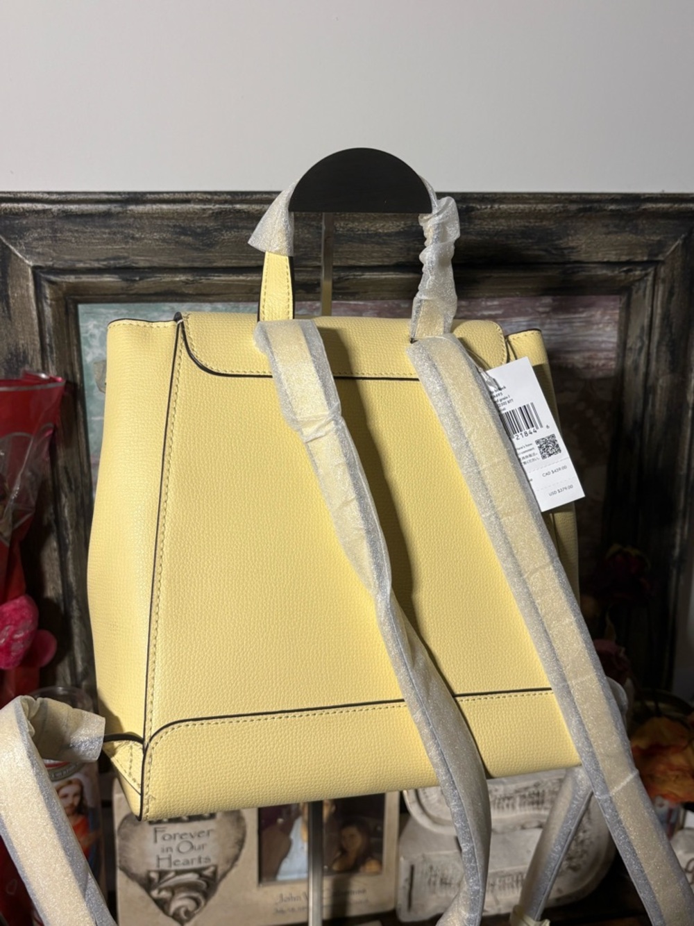 kate spade pale yellow pebble leather backpack - Picture 4 of 9